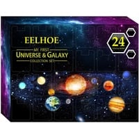 Universum Galaxy Adventskalender, 24 Tage Weihnachten Adventskalender Weltraum Planet Kollektionen Geschenkbox, Kinder Lernspielzeug Earth Science Kit Planetary Collection Activity Kit