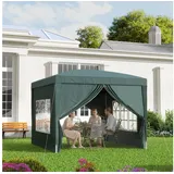 Outsunny Faltpavillon 3 x 3 m inkl. 4 Seitenteile Grün