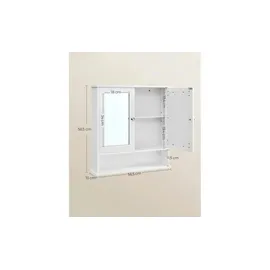 VASAGLE Spiegelschrank LHC002 weiß 56,5 x 13,0 x 58,5 cm