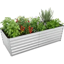Relaxdays Hochbeet 100 x 57 x 100 cm Silber