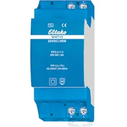 Eltako Gleichstromversorgung, geeignet für Reiheneinbau, 24V, 48W, 88-264VAC, 2A, 2TE, Kurzschlussfest, Tragschienenmontage möglich, IP20