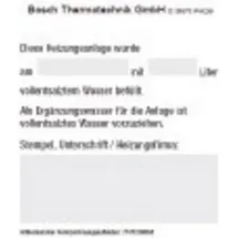 Bosch Thermotechnik Aufkleber Doku VES_S