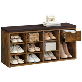 VASAGLE Schuhbank 104 x 30 x 48 cm braun / vintage