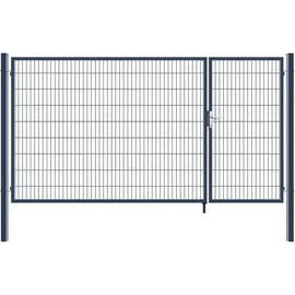 Home Deluxe Doppelflügel Gartentor 350 x 180 cm Anthrazit/Metall