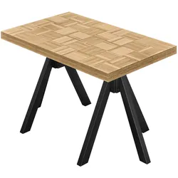 CO | Bistro Tisch | B:T 130 x 80 cm | H 78 cm | Eiche | Gestell: Schwarz