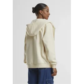 URBAN CLASSICS Fluffy Reißverschlusspullover White Sand L