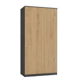 veneti Malwa SD-90 ANTRACITE ARTISAN Kleiderschrank - Grau/Braun