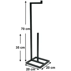 DanDiBo Ambiente DanDiBo Toilettenpapierhalter Stehend Schwarz Metall 96459 Gäste WC Ständer Klopapierhalter Ersatzrollenhalter Papierhalter Rollenhalter