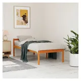 vidaXL Seniorenbett Wachsbraun 75x190 cm Massivholz Kiefer