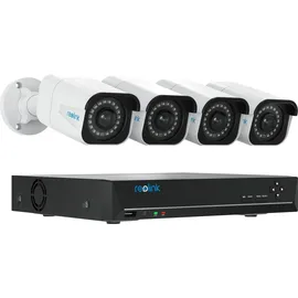 Reolink Überwachungskamera Set, Outdoor, 4X 8MP PoE Bullet Überwachungskamera+8CH 2TB HDD nvr, Personen-/Fahrzeugerkennung, 30m Nachtsicht, 24/7