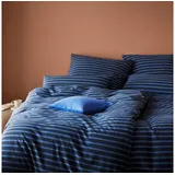 ELEGANTE Inverness Gestreift Blau 135 x 200 cm + 80 x 80 cm