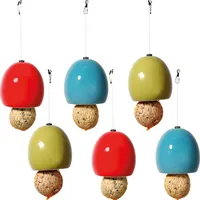 Luxus-Vogelhaus Dobar Keramik-Meisenknödelhalter 6er-Set Rot/Grün/Blau