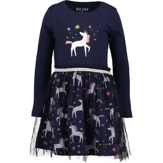 Blue Seven Jerseykleid mit tollen Einhorn-Motiven und Tüll-Überrock blau 92 EU