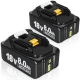 Makita 18V Akku passend für Makita Akku 18V 8Ah BL1860 BL1840B BL1840 BL1830 BL1835 BL1845 194204-5 LXT-400