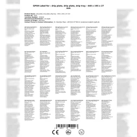 ich-zapfe Tropfblech, Abtropfblech, Tropfschale - 440 x 195 x 27 mm,