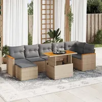 vidaXL Garten-Sofagarnitur 8-tlg. Loungeset beige