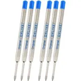 Online Schreibgeräte Kugelschreiberminen 70038, Metallgroßraummine, Stärke M, blau, 6 Stück