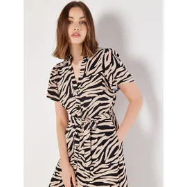 Apricot Midikleid Zebramuster Schwarz 36