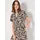 Apricot Midikleid Zebramuster Schwarz 36