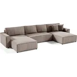 petits-meubles U-Sofa Cord 5-Sitzer Schwarz