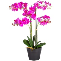 HTT Decorations - künstliche Orchidee - Orchidee - in rosa - 68-5 Zweige - im Topf - Deko - Zimmerpflanze