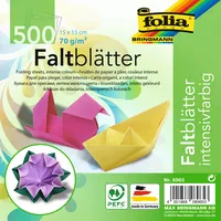 Magni Folia Faltblätter 15x15cm 500 Blatt 10 Farben (70 g/m2, 500 x)