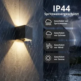 Grafner Außenwandleuchte Aluminium 10,0 cm IP44 inkl. LED schwarz