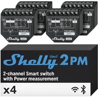 Shelly 2PM Gen3 4er Pack· Relais max 16A, 2