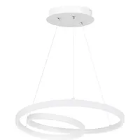 ZMH Pendelleuchte 40CM Design Modern für Wohnzimmer Schlafzimmer Küche Esszimmer, dimmbar, LED fest integriert, Tageslichtweiß, LED × höhenverstellbar weiß