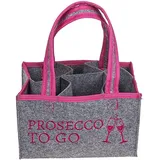 CBK-MS Flaschentasche Prosecco to go Flaschenträger aus Filz für 6 Flaschen Damen Handtasche für Getränke