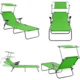 Vidaxl - Sonnenliege mit Sonnendach Stahl Grün - Sonnenliege - Gartenliege - Strandliege - Relaxliege - Poolliege - Home & Living