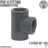 PROFEC - T-Stück Pvc-u Allseitig Innengewinde 1 Zoll, 10 bar"