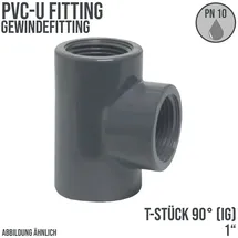 PROFEC - T-Stück Pvc-u Allseitig Innengewinde 1 Zoll, 10 bar"