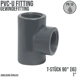 PROFEC - T-Stück Pvc-u Allseitig Innengewinde 1 Zoll, 10 bar"