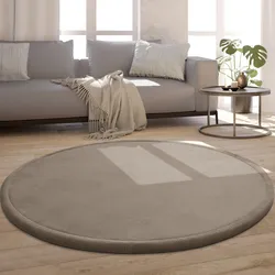 Teppich PACO HOME "Tatami 475", beige, H:24mm Ø:80cm, Polyester, Teppiche, Kurzflor, Uni Farben, mit Memory Foam, waschbar