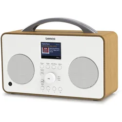 Lenco Internet-Radio PIR-645 mit DAB+/FM Radio, wiederaufladbarem Akku und Bluetooth, weiß