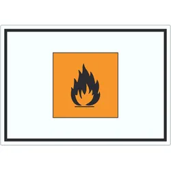 Aufkleber Gefahrensymbol Entzündbar Symbol Brand Flamme A7 (74x105mm)