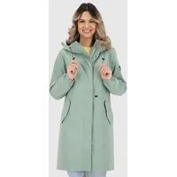 Alife & Kickin "FrizziAKA", Damen, Gr. XL, alpine frost, Web, Obermaterial: 90% Polyester, 10% Polyamid, unifarben, gerade ca. Mitte Oberschenkel, ohne Ausschnitt, Jacken Parka, mit Kapuze und Klappentaschen