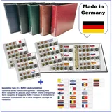 EURO-KURSMÜNZENSÄTZE-MÜNZALBUM-NUMOH-SCHWARZ-LOOK-Für-15-Münzsätze-+-24-Flaggen