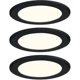 Paulmann LED Möbeleinbauleuchten 3er-Set 65mm 3x2,5W 3x180lm 230/12V 3000K Schwarz matt