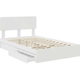 vidaXL Aufbewahrungsbett mit Kopfteil Weiß 120 x 200 cm Holzwerkstoff 3412290