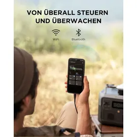 EcoFlow EF ECOFLOW RIVER 2 MAX mit XT60 Kabel 3.5M 512Wh Tragbare Powerstation, Solargenerator mit LiFeP04, Schnellladung in 1 Stunde,