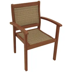 DEGAMO Stapelsessel VARADERO, Eukalyptus geölt + Polyrattan natur, FSC®-zertifiziert