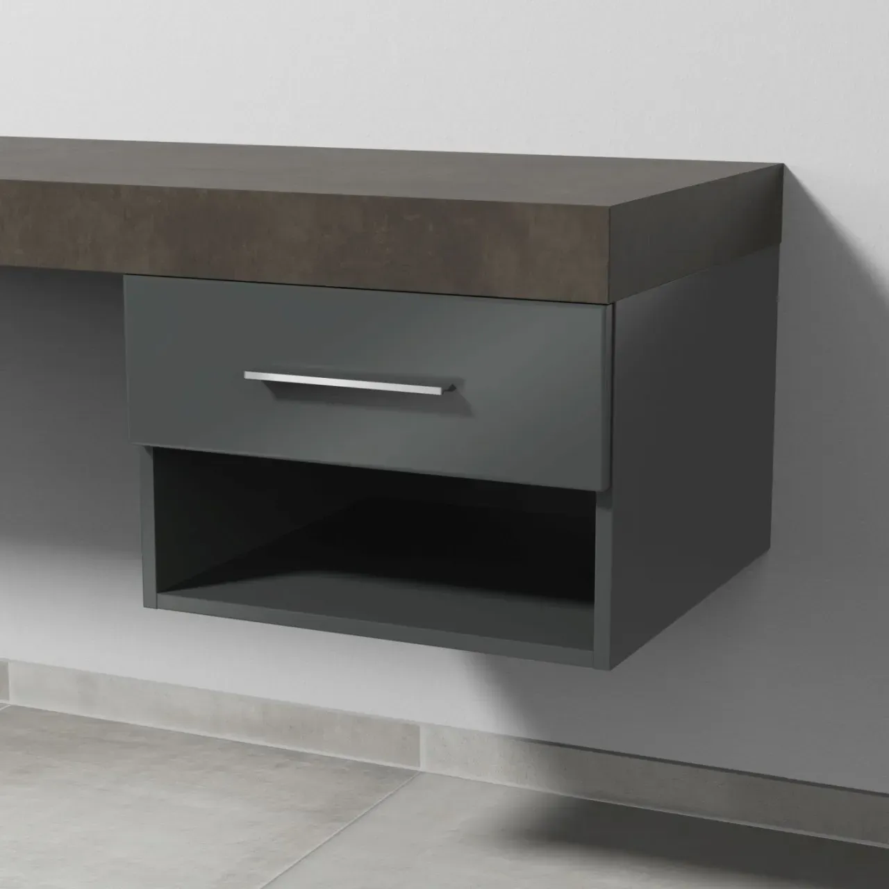 Sanipa Anbau-/Solitärschrank 2morrow (G2352) 340x500x520 Anthrazit-Glanz, G235279 G235279