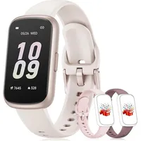 Smartwatch Damen Herren 3 Armbänder, 1,47'' Klein Fitness Tracker Aktivitätstracker Pulsuhr SpO2 Schlaftracker Schrittzähler Sportuhr für Andro... - Schwarz