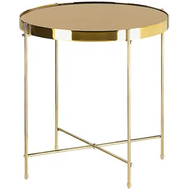 Beliani Beistelltisch LUCEA Sicherheitsglas Gold