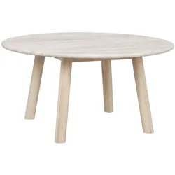Couchtisch Taransay, 90x90x45cm, Beige / Weiß pigmentiert