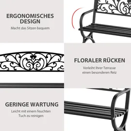 Outsunny Gartenbank 127 x 60 x 85 cm schwarz