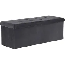 Woltu Sitzhocker Fußhocker mit Stauraum aus Samt, Grau