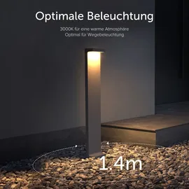 doporro Außenleuchte Aluminium/Edelstahl/Glas 10x6x60 cm IP65 wetterfest 6W 3000K Sandgrau dunkel